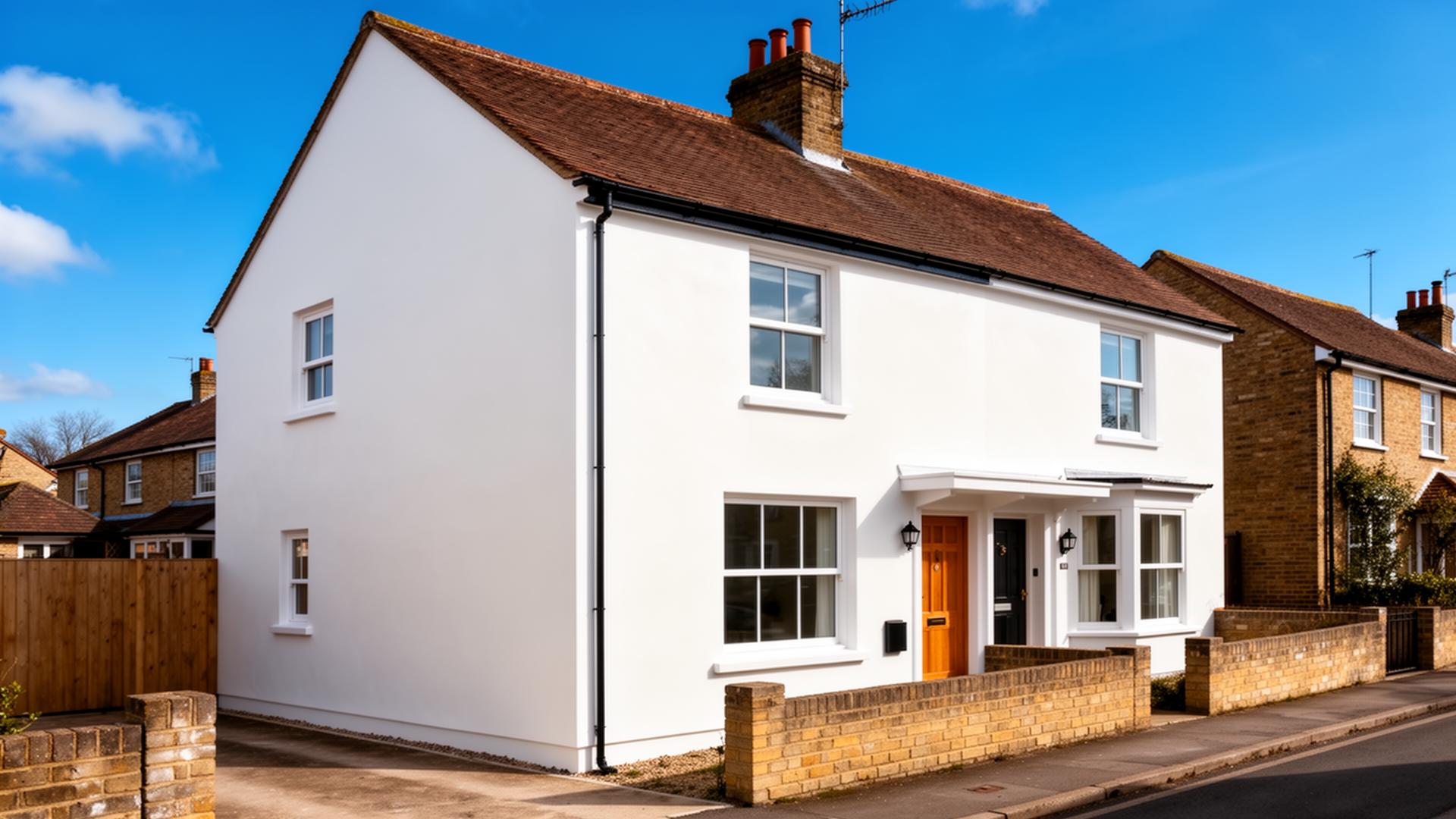 Professional silicone rendering on detached house